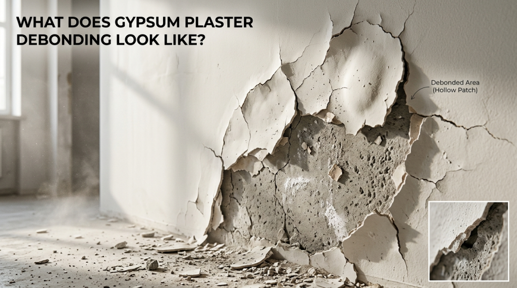 What Does Gypsum Plaster Debonding Look Like?